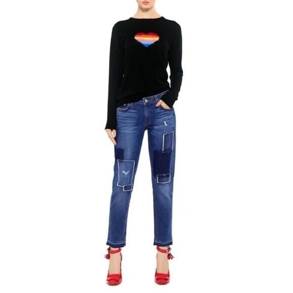 Derek Lam Denim - Derek Lam 10 Crosby Mila Mid-Rise Girlfriend Patchwork Released Hem Jeans 28